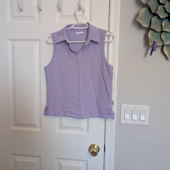 Columbua | PFG Lavender Sleeveless Polo Shirt | M | SPF 50+ | EUC - Picture 2 of 6